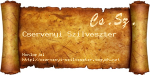 Cservenyi Szilveszter névjegykártya