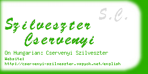 szilveszter cservenyi business card